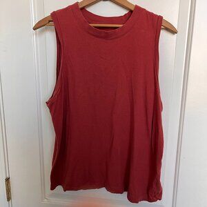 Women's Medium Pink Sleeveless Muscle Tank Top Crewneck Casual Large